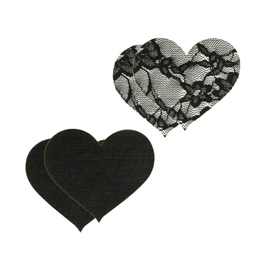 Eye Candy Peekaboos: Seductive Satin & Lace Heart Pasties | Premium Nipple Covers