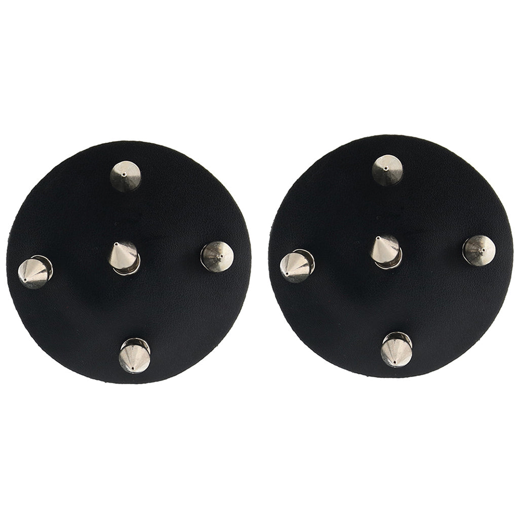 Nipple Couture Black Studded Reusable Pasties – Faux Leather Adhesive Nipple Covers