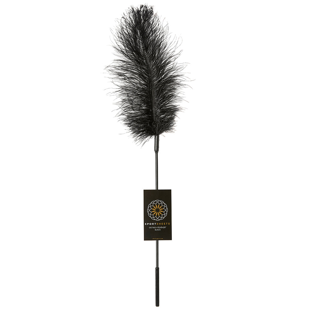 Sportsheets Luxury Black Ostrich Feather Tickler - Sensual Tease & Play