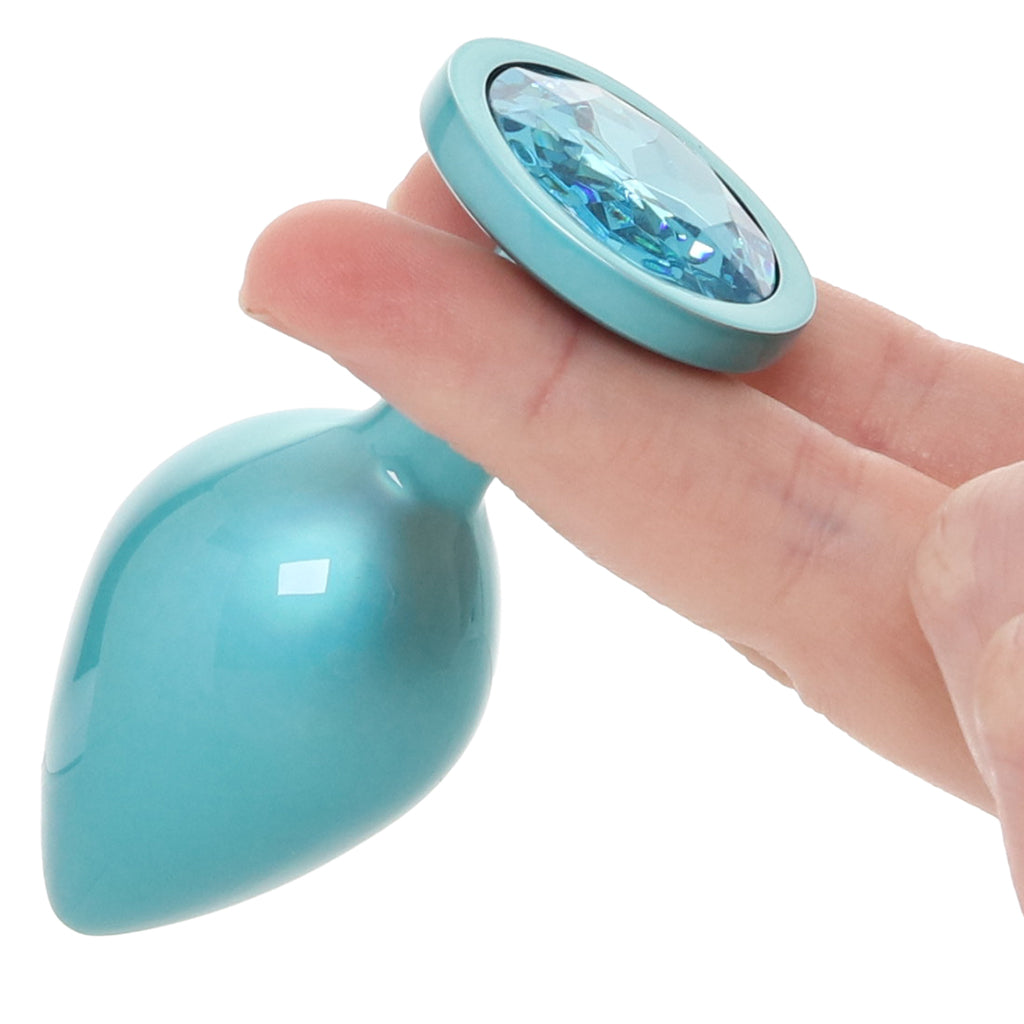 Rear Assets Medium Metal Butt Plug in Teal