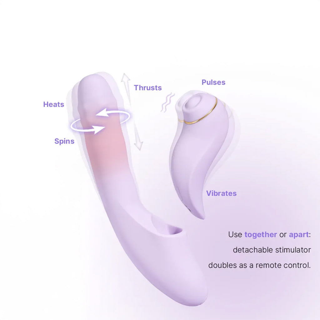DuoGlow Thrusting Beaded Vibe with Pulsing Stimulator