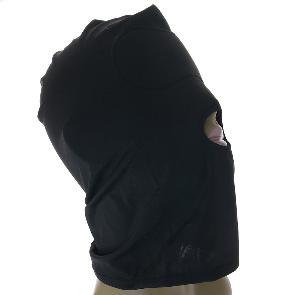 Elite Sensory Play: Silky Nylon Mouth Hood with Integrated Blindfold