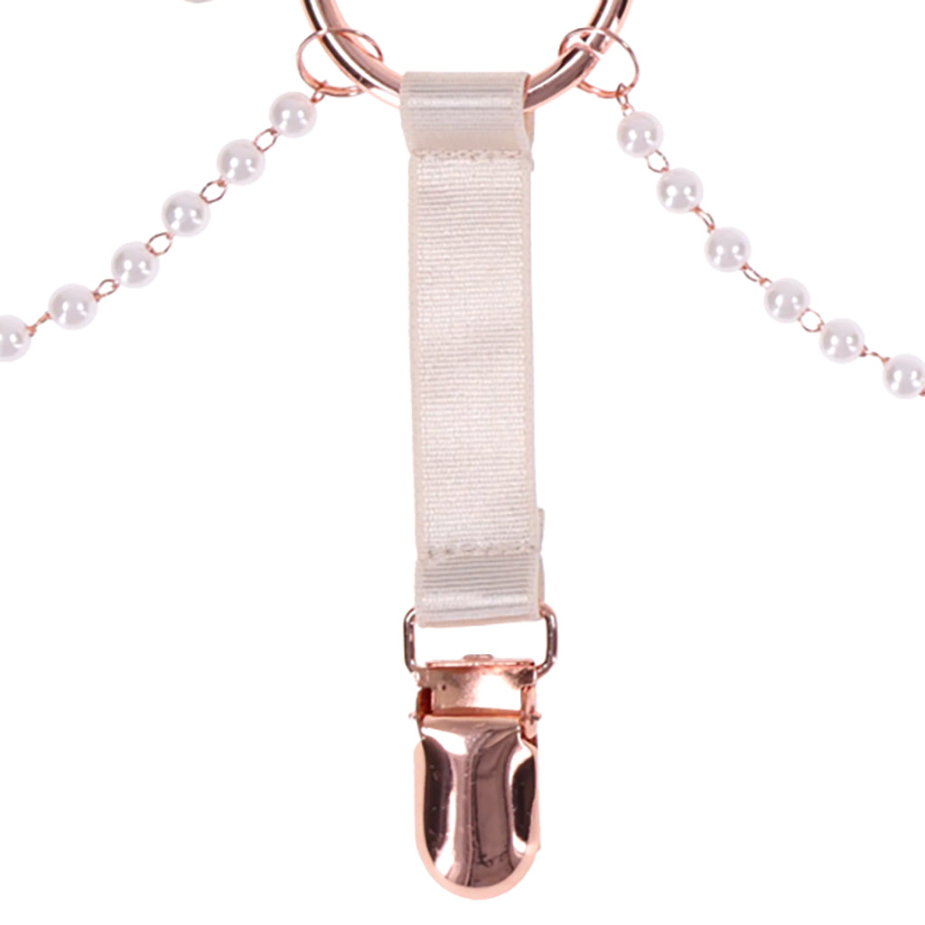 S&M Peaches 'n CreaMe Pearl Garters | Luxury Adjustable Thigh Straps