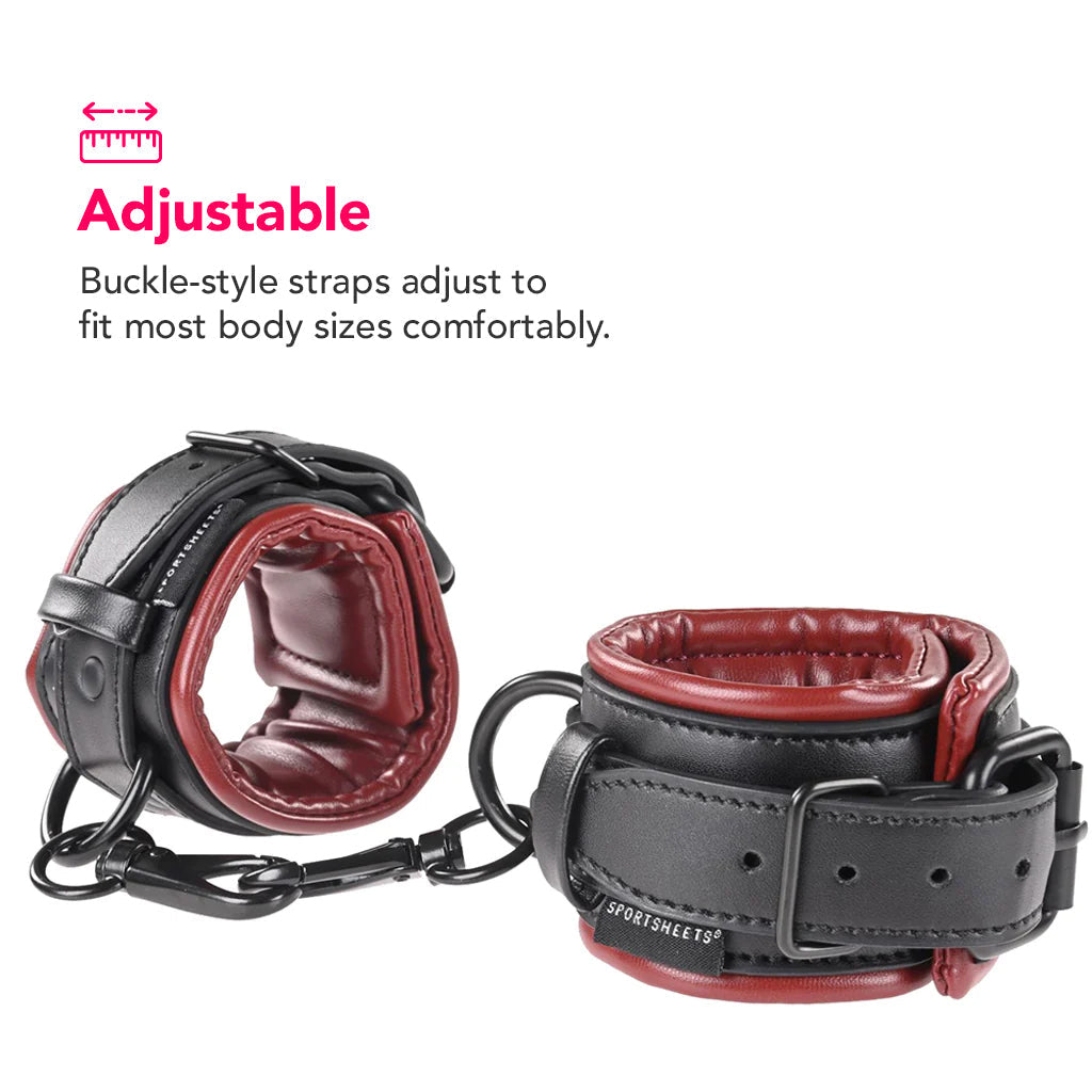 Saffron Deluxe Vegan Leather Thigh & Wrist Cuff Set | Sportsheets Versatile Restraints