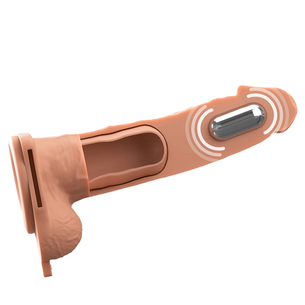 Fantasy X-tensions 7 Inch Hollow Strap-On Vibe in Light
