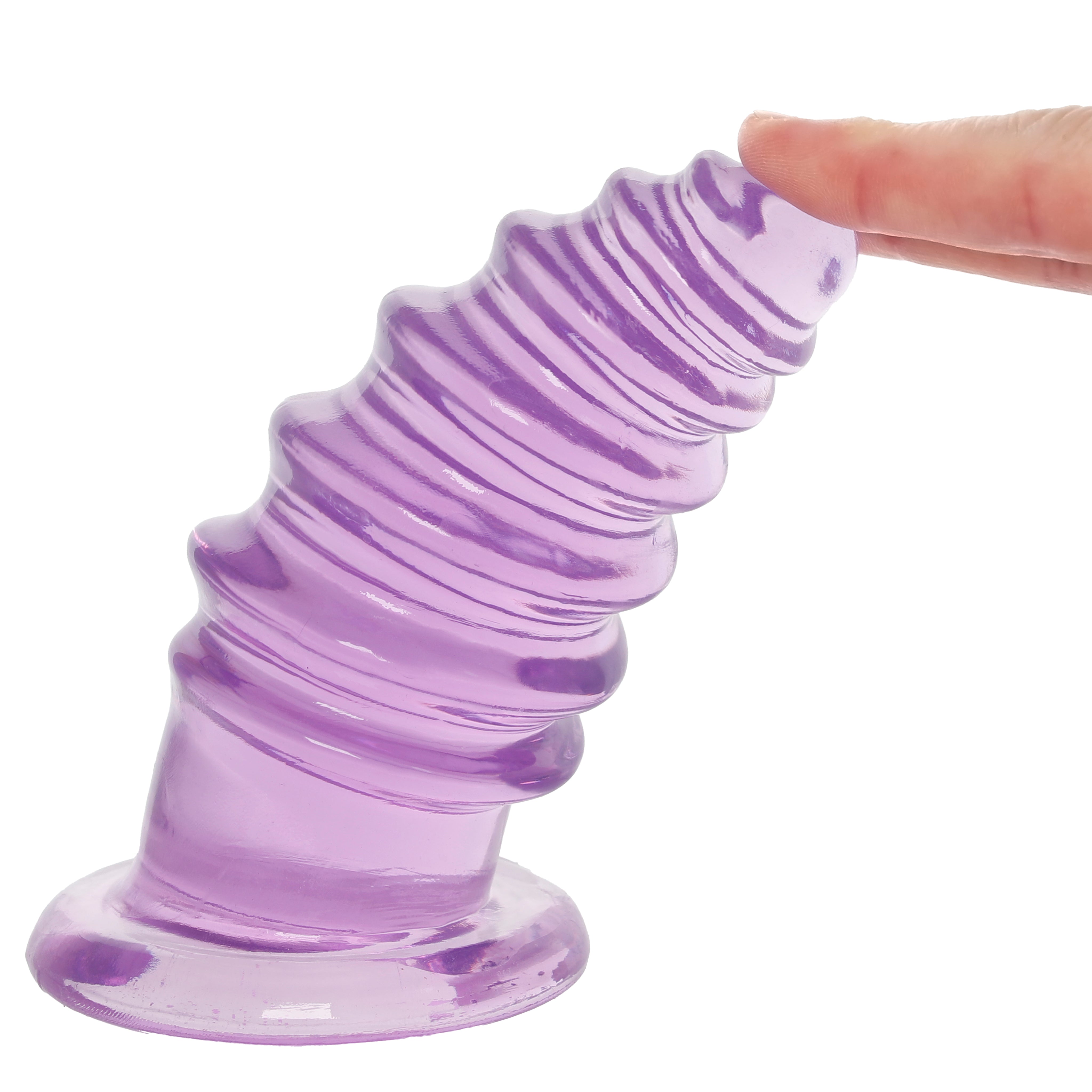 Crystal Jellies 6 Inch Anal Twist Butt Plug in Purple