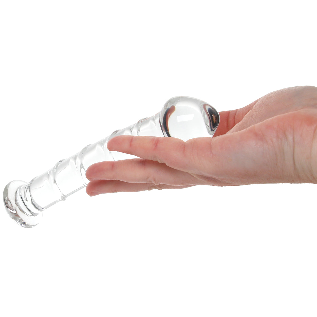 Clarity Seraphic Spiral Textured Glass Dildo