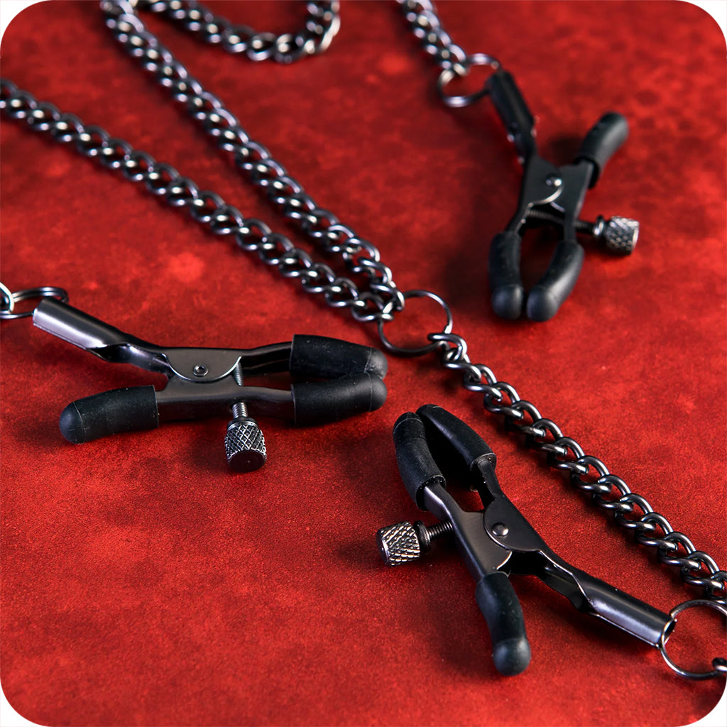 Sei Mio Triple Tease: Luxury Adjustable Nipple & Intimate Clamp Set