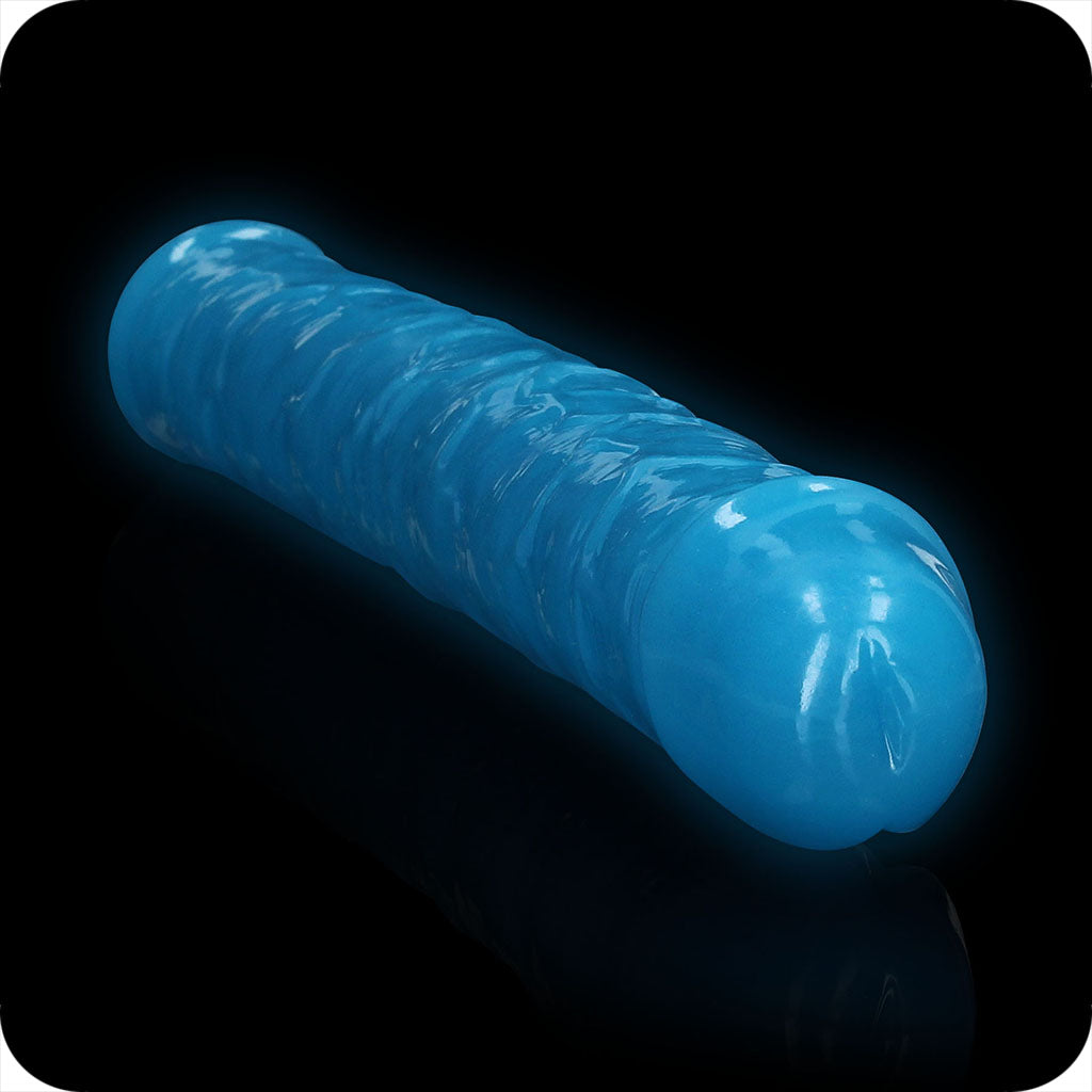 RealRock Glow In The Dark 15 Inch Double Dildo in Blue