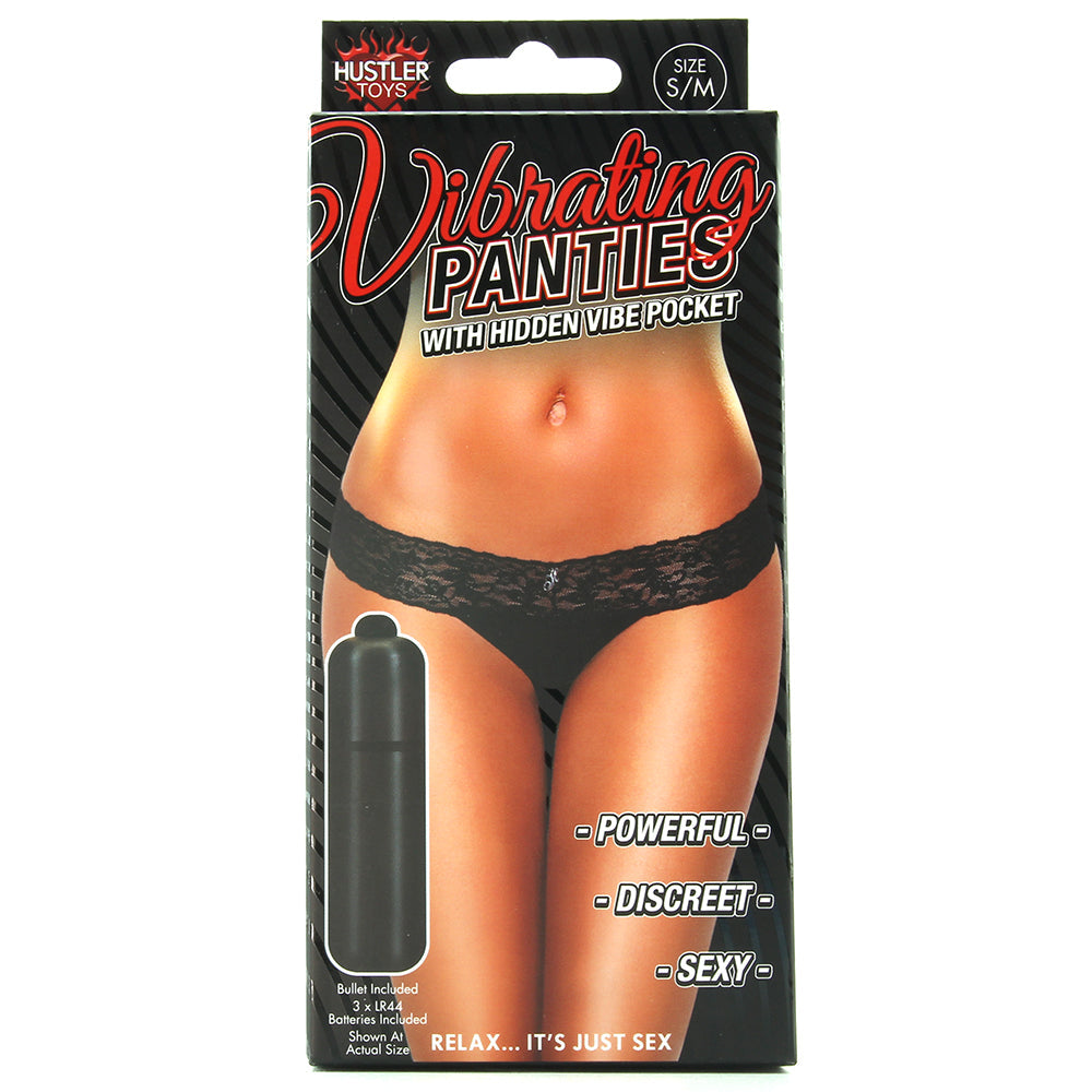 Hustler Toys Vibrating Panties with Hidden Vibe Pocket Black /M - Vibrators - HoneyHugs Canada (View 6)