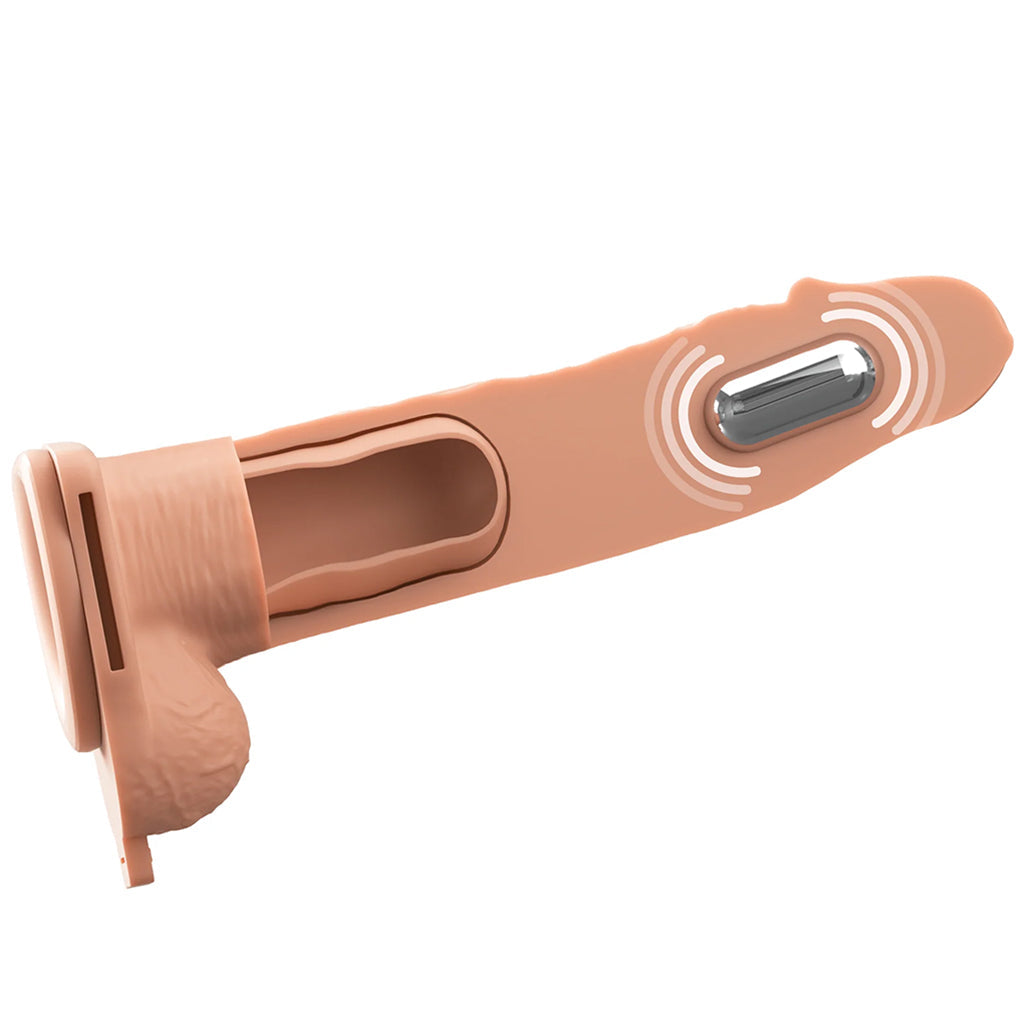 Fantasy X-tensions 8 Inch Hollow Strap-On Vibe in Light
