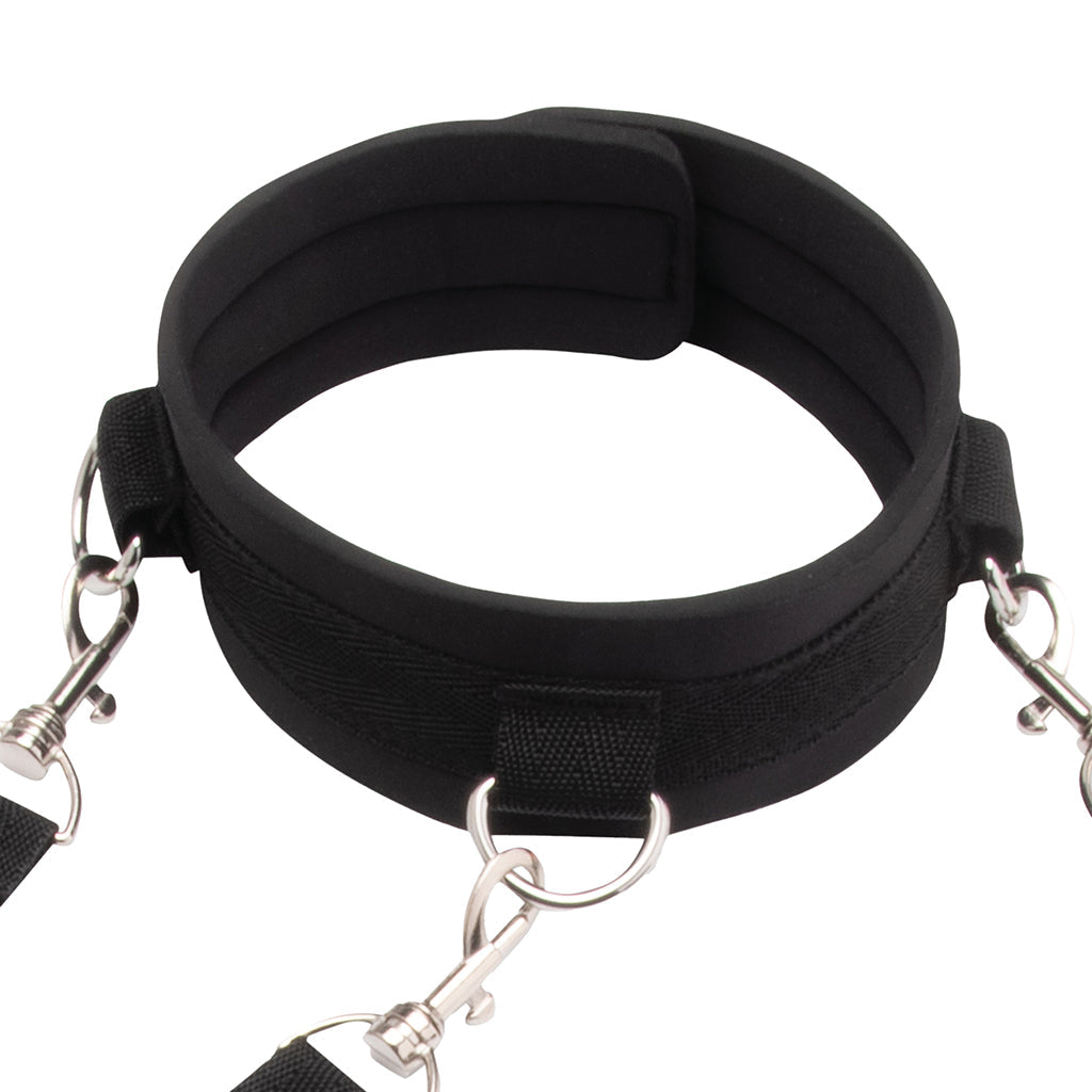 Lux Fetish Opulent BDSM Collar & Leash Set with Removable Adjustable Cuffs