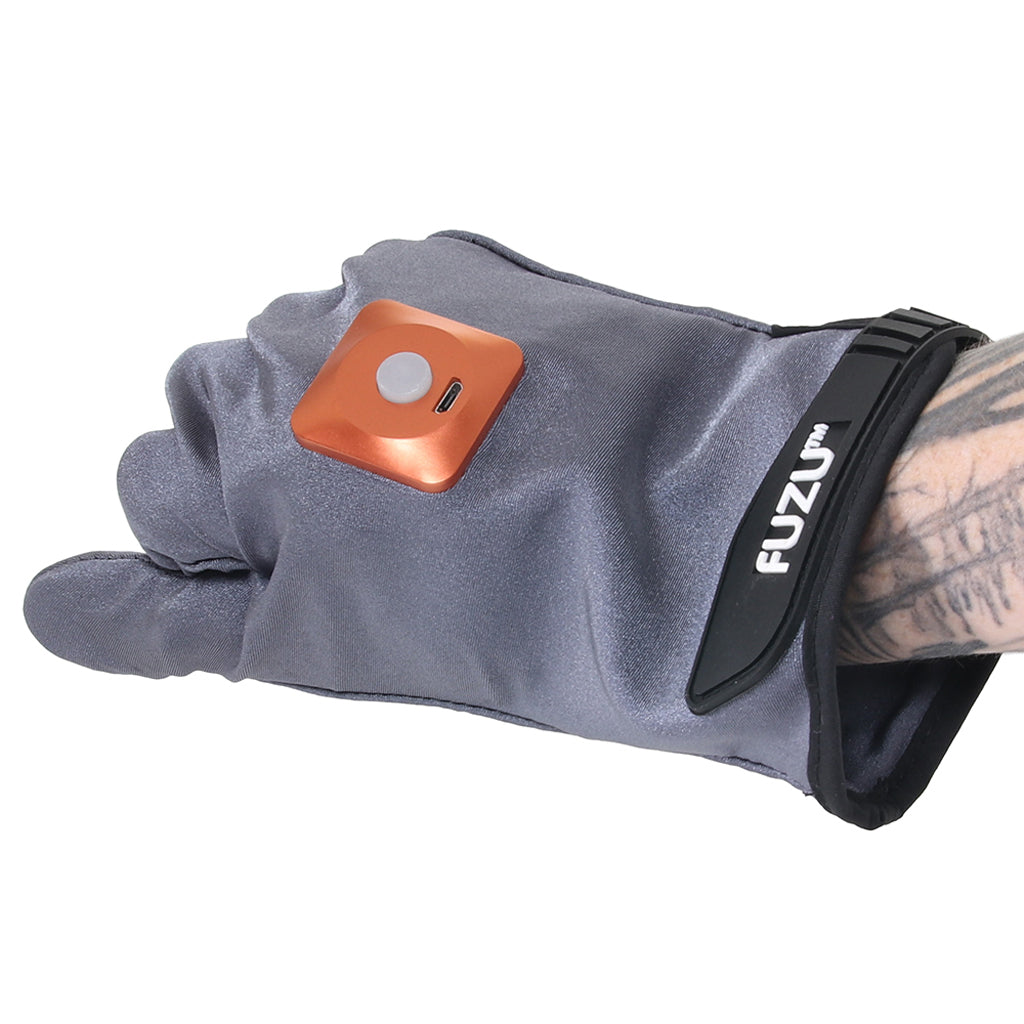 Deeva Fuzu Vibrating Large Massage Gloves in Grey - Vibrators - HoneyHugs Canada (View 5)