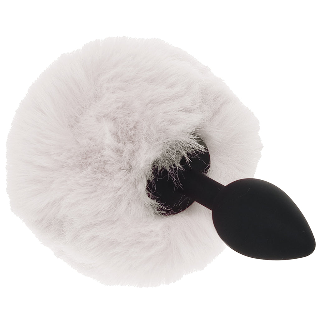 Tailz Fluffy Bunny Tail Silicone Plug in White