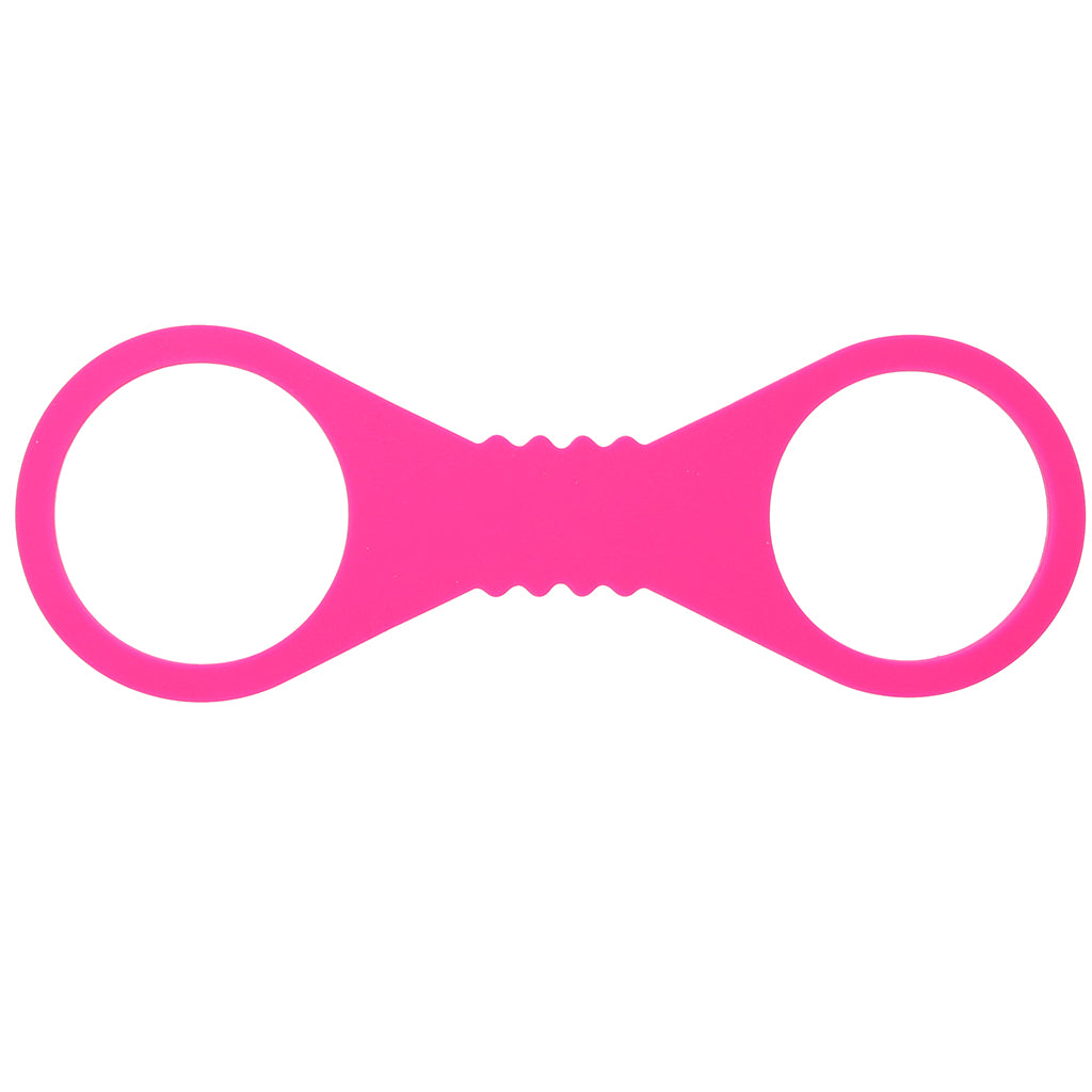 Sex & Mischief Hot Pink Silicone Cuffs in Large