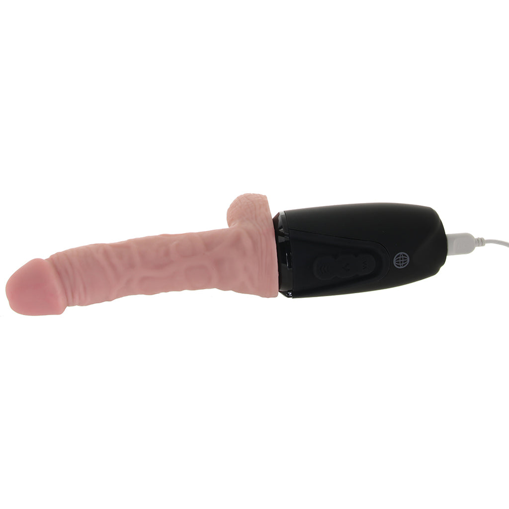 King Cock King Cock Triple Threat 6.5 Inch Thrusting Cock in White - Vibrators - HoneyHugs Canada (View 3)