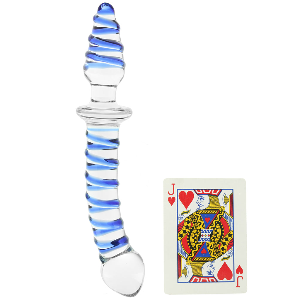gläs Mr. Swirly: 10-Inch Double-Ended Swirl Glass Dildo & Butt Plug for G-Spot & Prostate