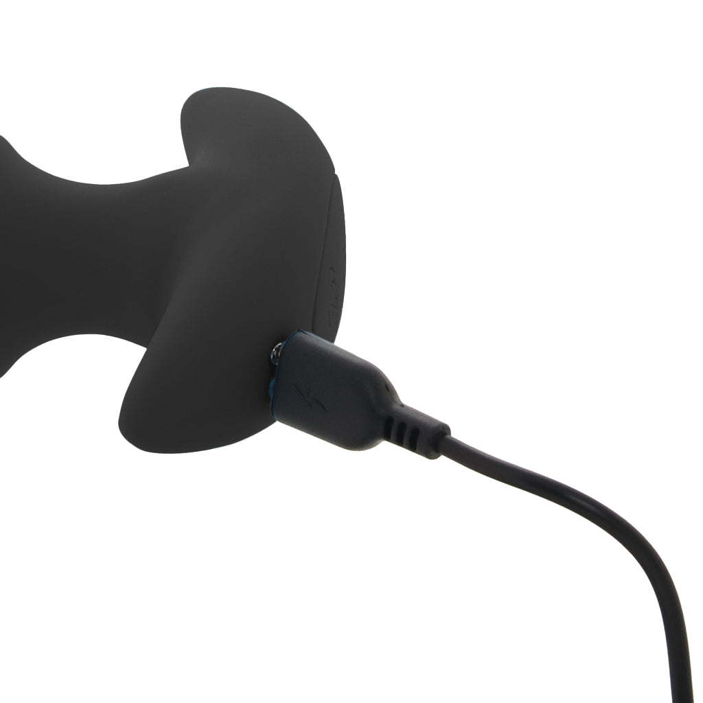 Bang! Thrusting & Vibrating Silicone Butt Plug in Black