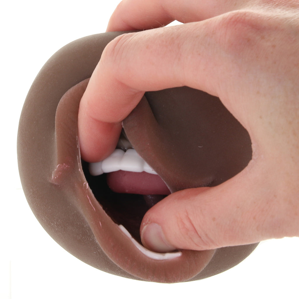 CalExotics Stroke It Anatomical Mouth Stroker in Brown - Male Masturbators - HoneyHugs Canada (View 2)