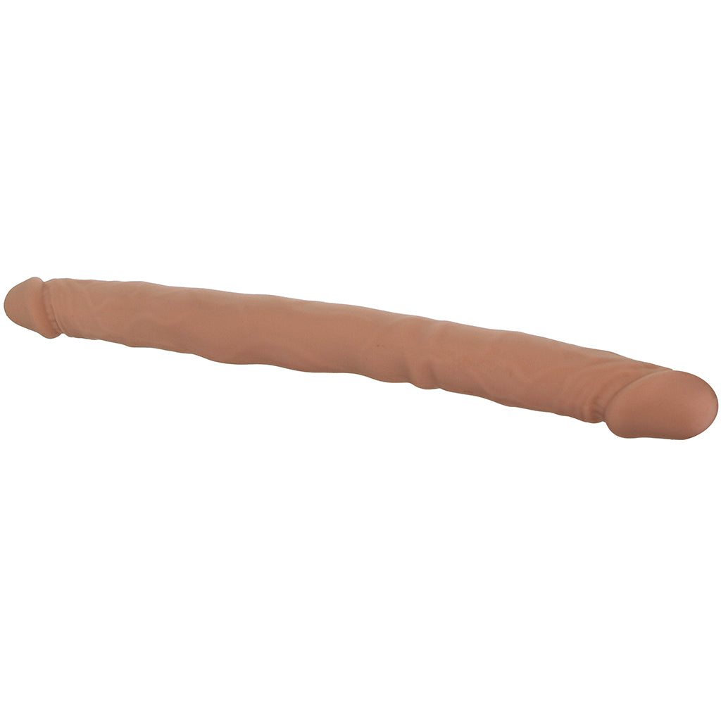 Silicone Studs Bend & Hold 16 Inch Double Dildo in Brown