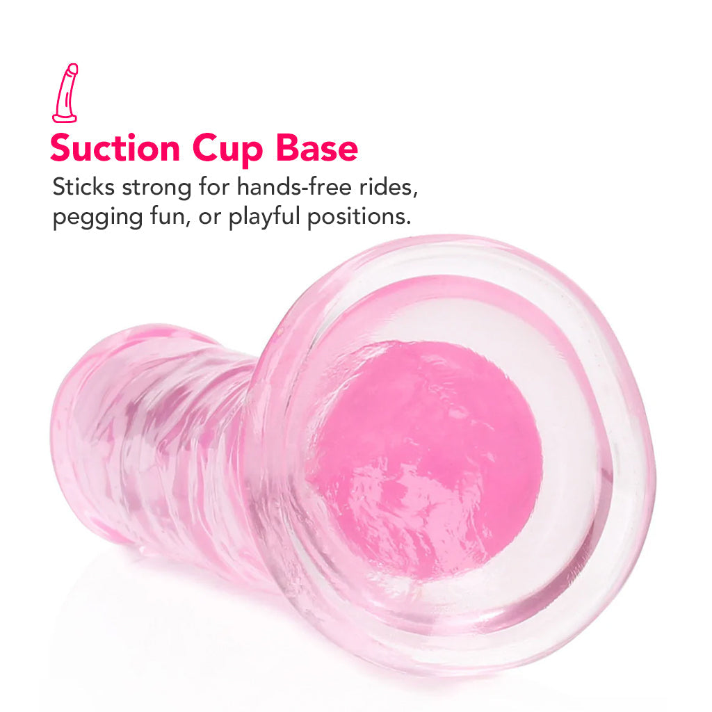 RealRock Crystal Clear Jelly 6 Inch Dildo in Pink