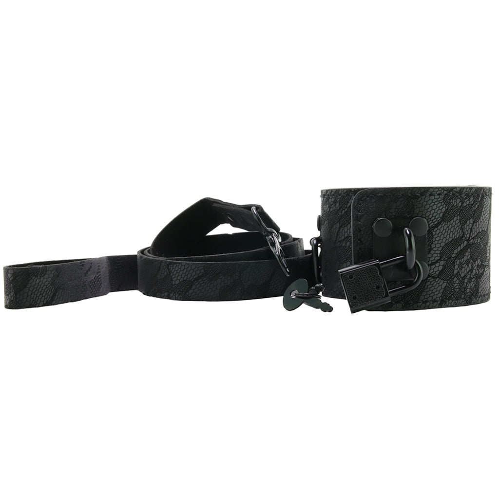 Sincerely Locking Lace Leash and Collar in Black