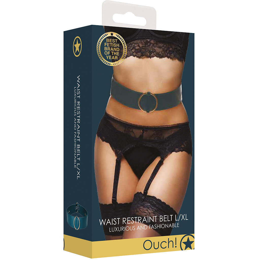 Ouch! Halo Green Waist Bondage Belt XL | Luxurious Dual-Purpose Fetish & Fashion Accessory