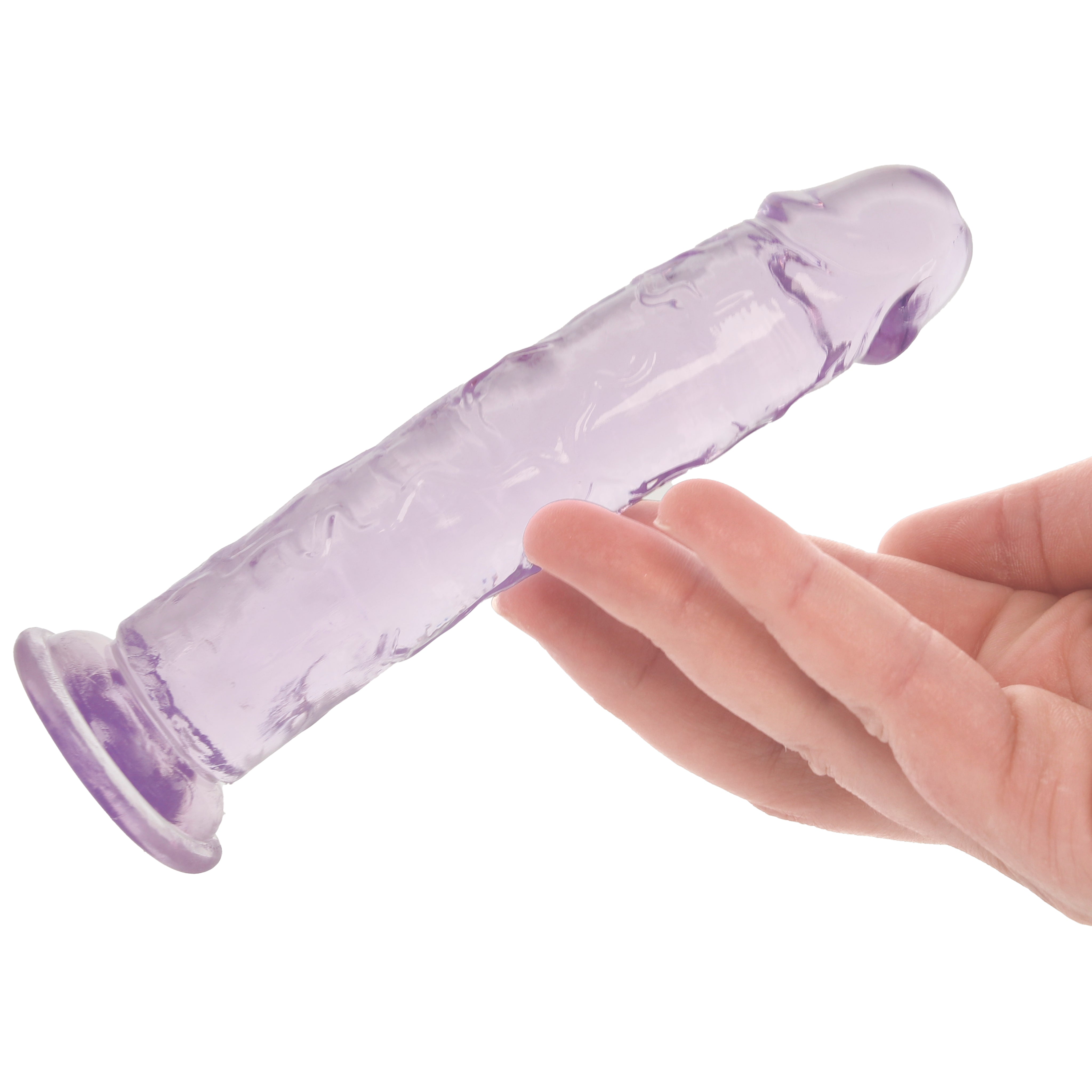 RealRock Crystal Clear 5 Inch Jelly Dildo in Purple
