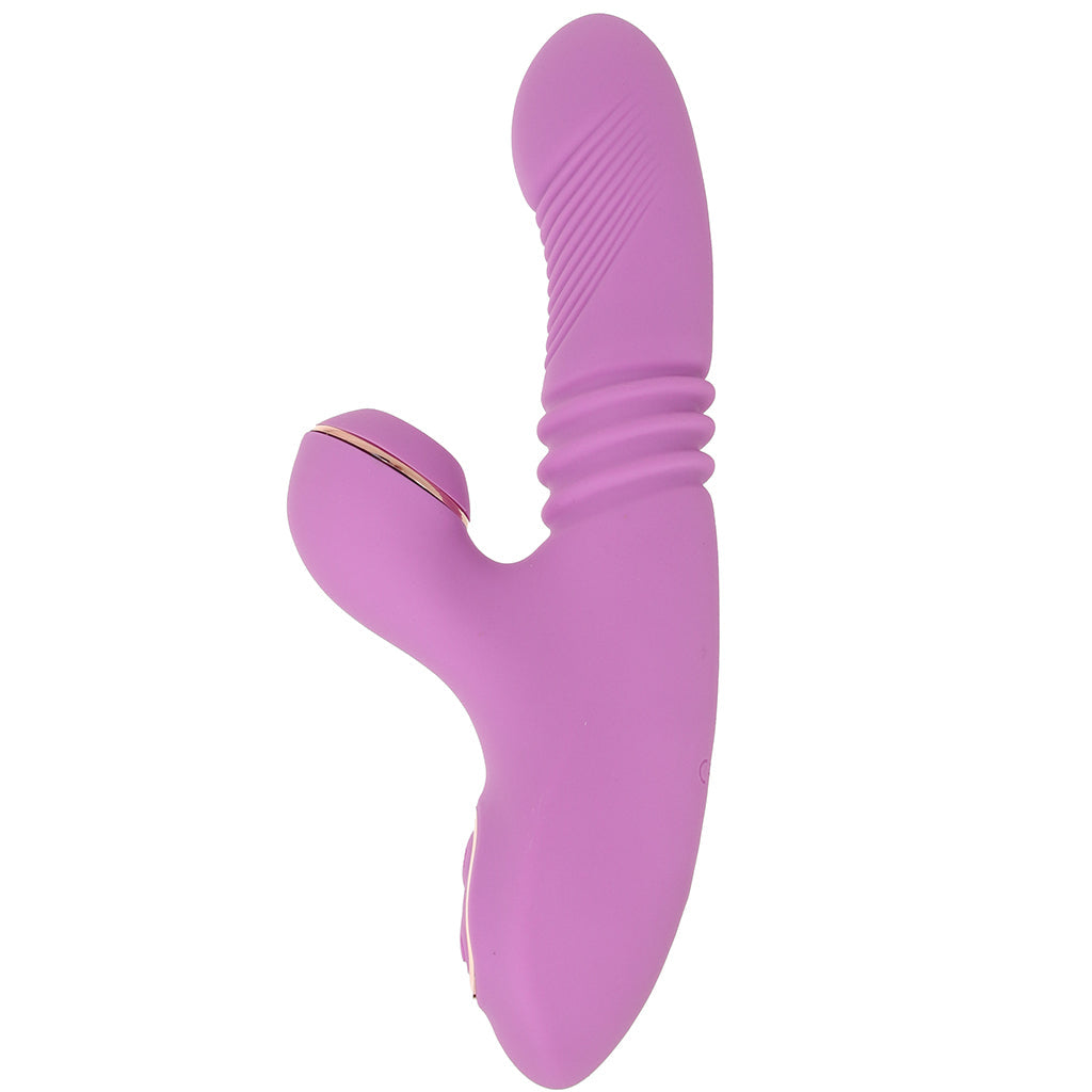 XR Brands Shegasm Pro-Thrust Suction Rabbit in Pink - Vibrators - HoneyHugs Canada (View 3)