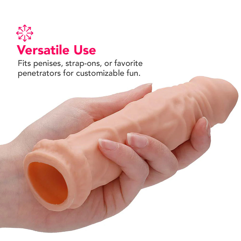 RealRock Penis Sleeve 6 Inch Extender in White