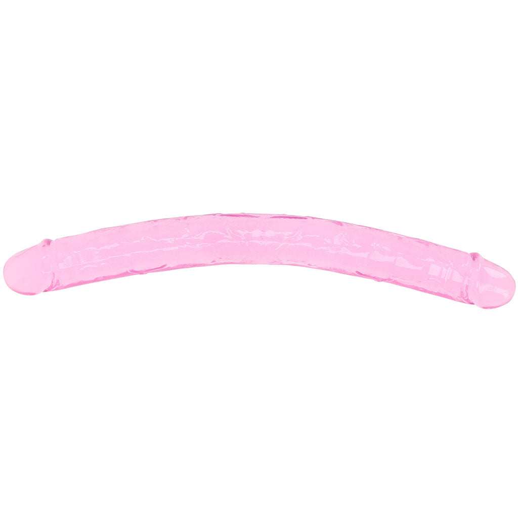 RealRock Crystal Jelly 18 Inch Double Dildo in Pink
