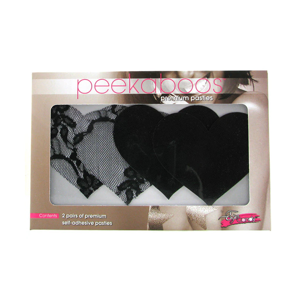 Eye Candy Peekaboos: Seductive Satin & Lace Heart Pasties | Premium Nipple Covers