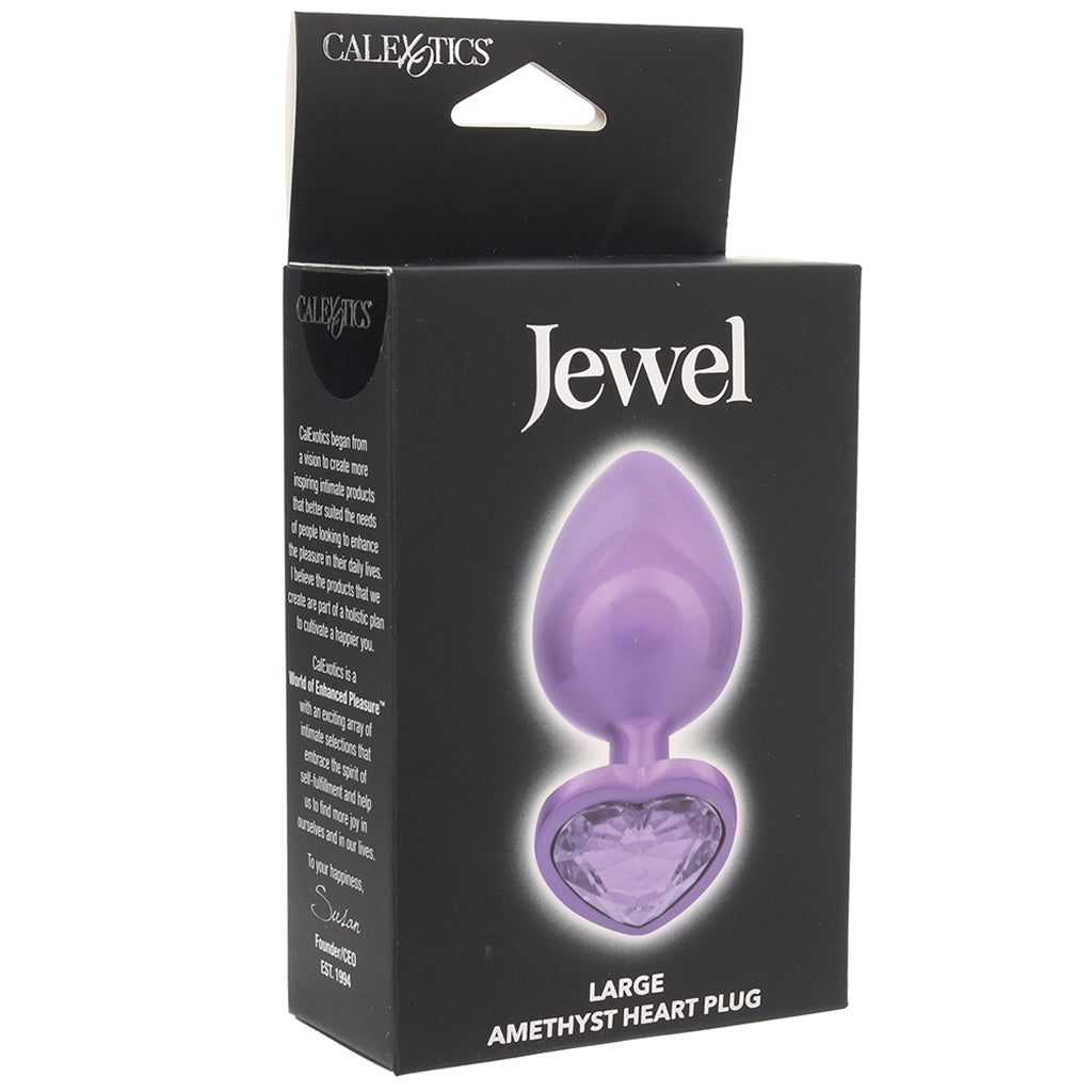 Jewel Amethyst Heart Plug in Large