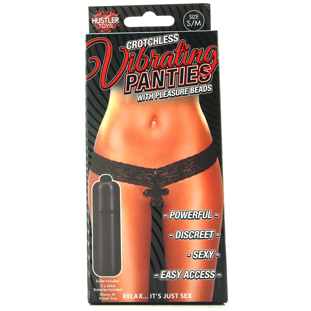 Hustler Crotchless Vibrating Panties: Luxury Lace, Teasing Beads & Discreet Pleasure