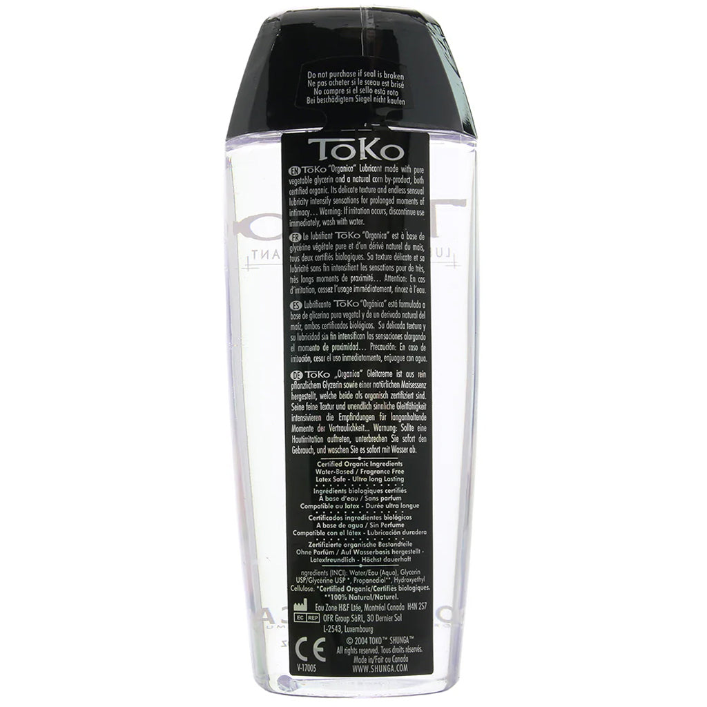 Toko Organica Water-Based Lubricant | Silky Smooth & Condom Safe - 5.5oz