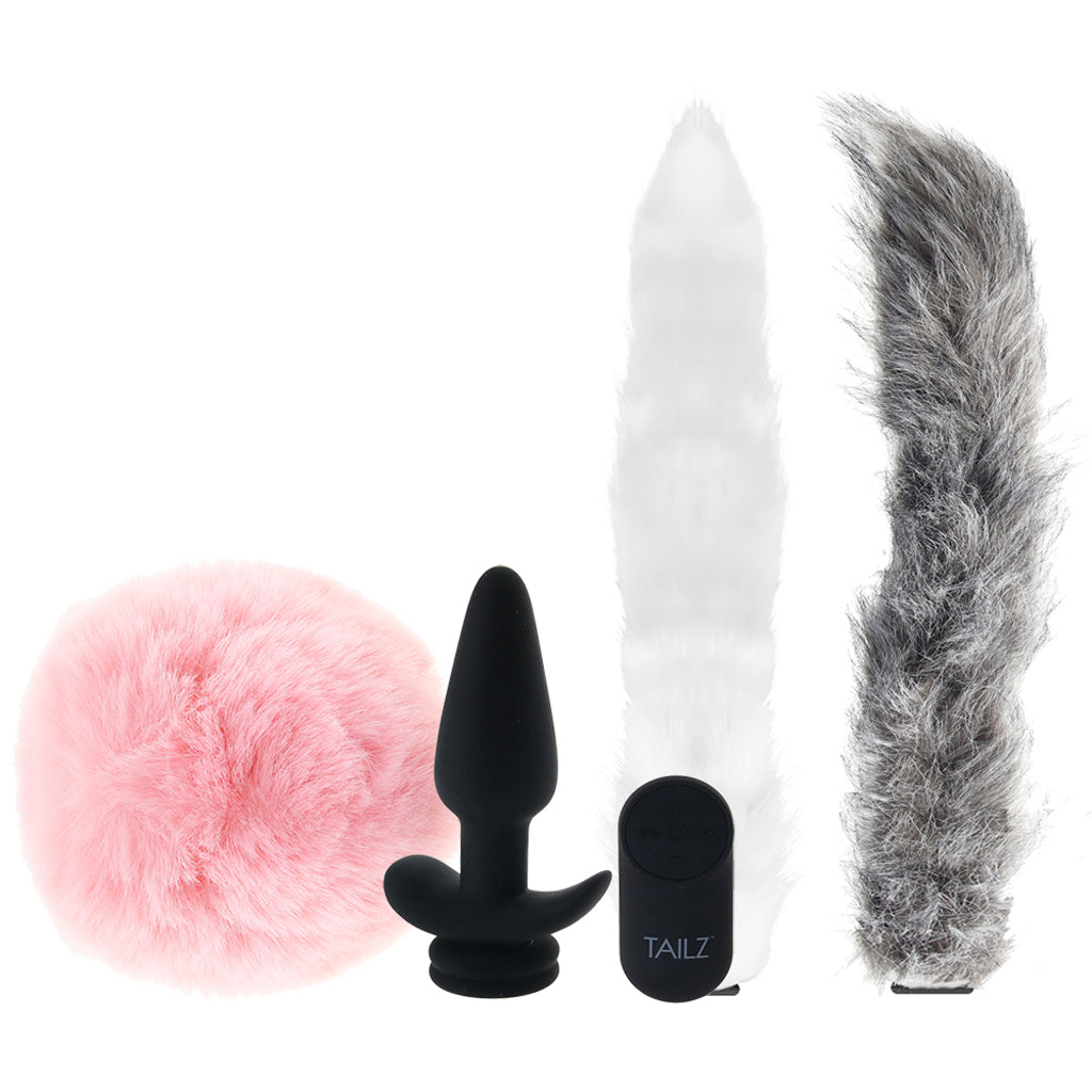 Tailz Tailz Snap-On Anal Vibe and 3 Interchangeable Tails Set - Vibrators - HoneyHugs Canada