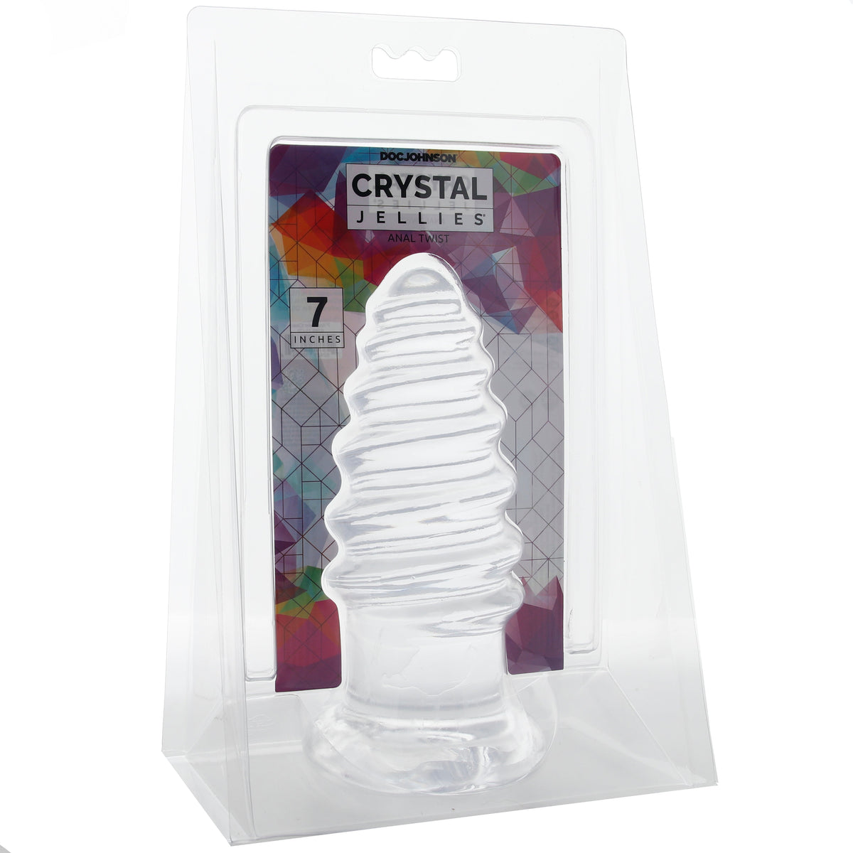 Crystal Jellies 7 Inch Anal Twist Butt Plug in Clear