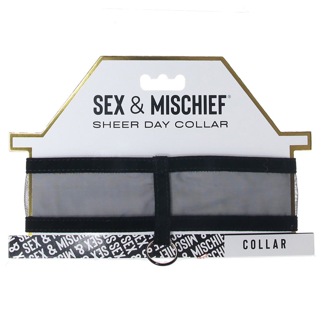 Sex & Mischief Sheer Day Collar | Rose Gold & Jet Black Mesh Statement