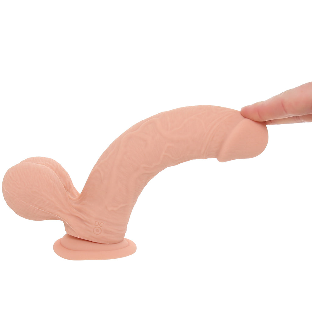 RealRock 7 Inch Vibrating Weighted Ballsy Dildo in Light