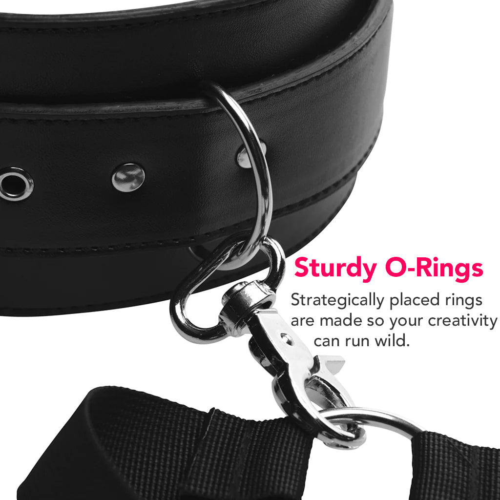 Master Series Acquire Thigh & Wrist Harness - Luxurious Padded Vegan Leather Restraint