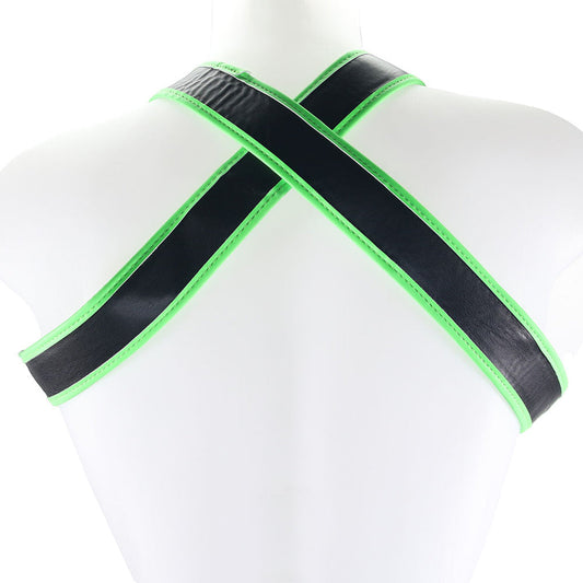 Ouch! Unleash the Night: Glow-in-the-Dark Buckle Bulldog Harness XL