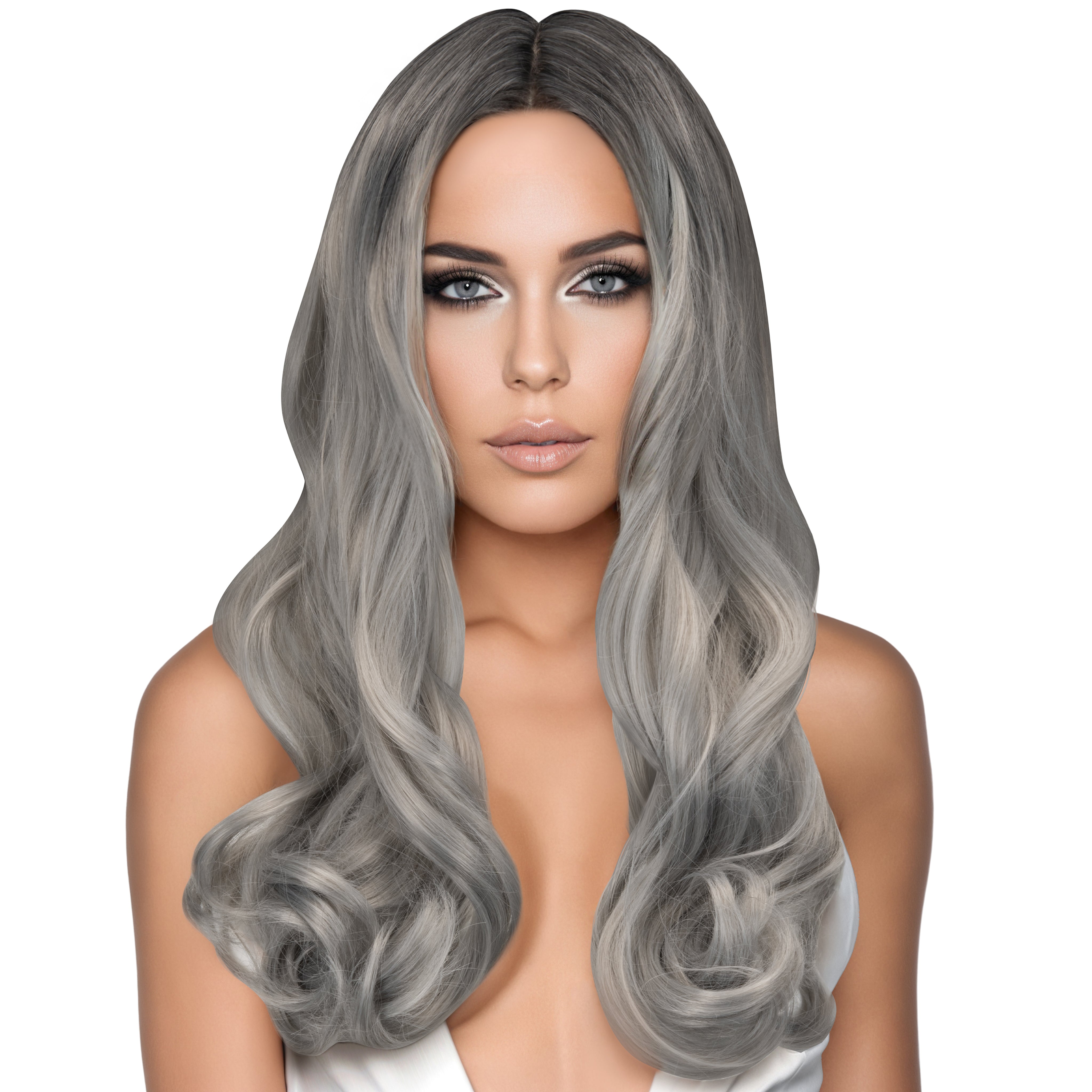 Celeste Curly Wig in Silver & Ash