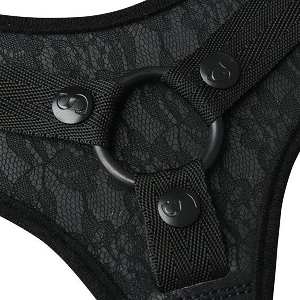 Sincerely Black Lace Strap-On Harness: Luxurious Comfort, Empowered Play