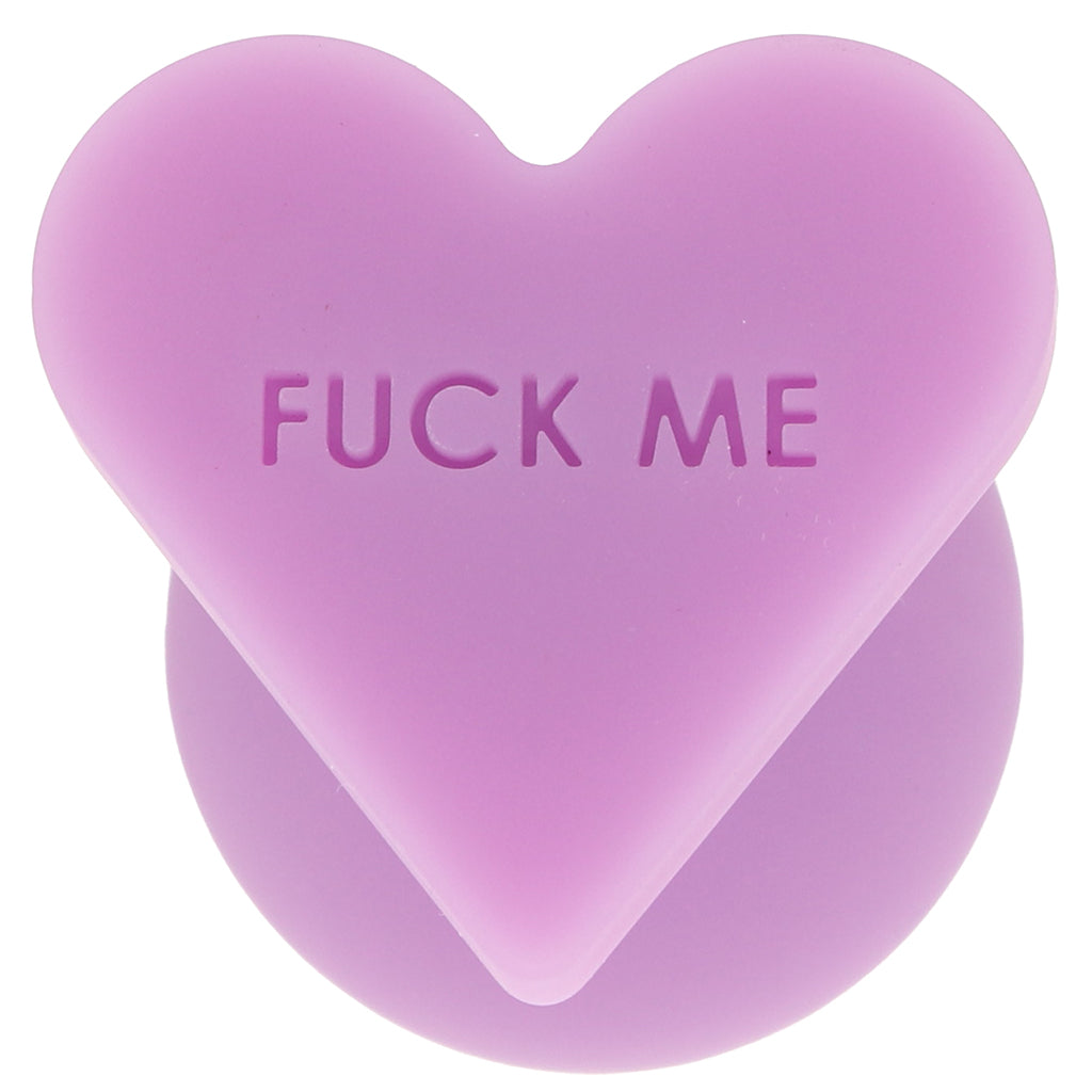 Blush Candy Hearts 'F**k Me' Medium Butt Plug in Purple – Sweet Anal Sensation