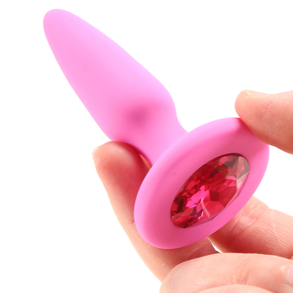 Glams Mini Pink Gem Silicone Butt Plug: Exquisite Comfort & Dazzling Style