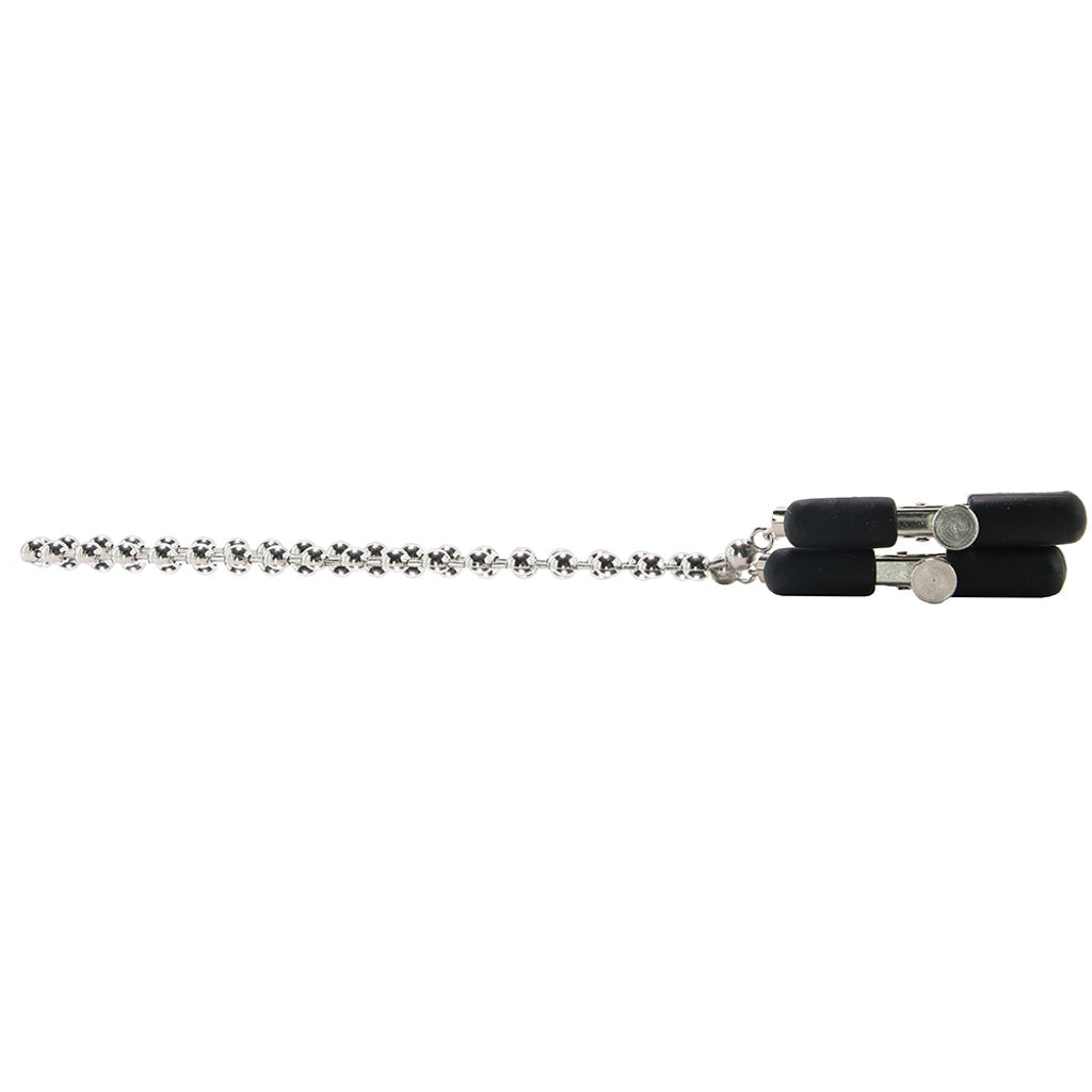 CalExotics Silver Beaded Nipple Clamps - Adjustable Luxury Nipple Play