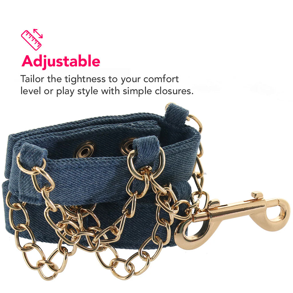 Ride 'Em Denim Wrist Cuffs