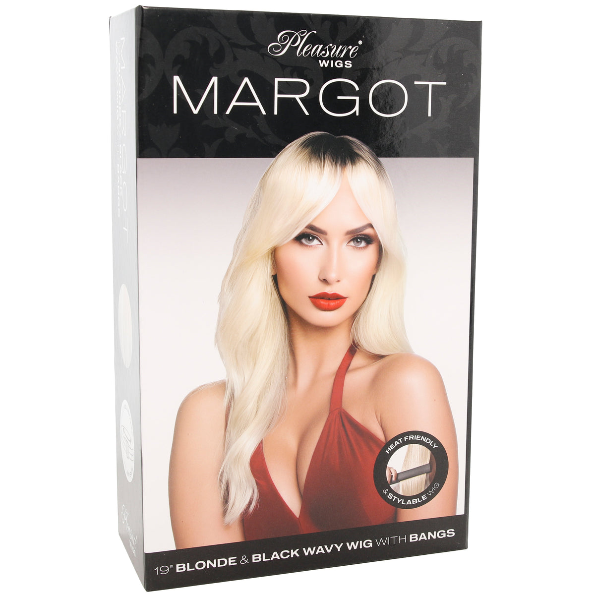 Margot Wavy Wig with Bangs in Platinum Blonde & Black