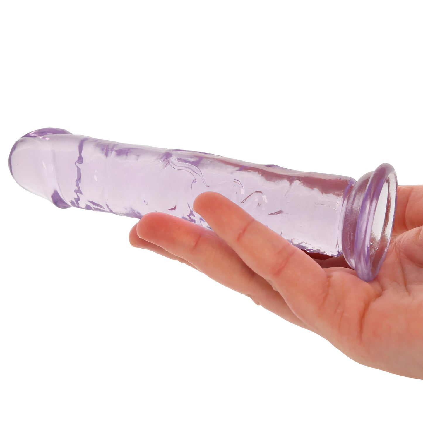 RealRock Crystal Clear 5 Inch Jelly Dildo in Purple