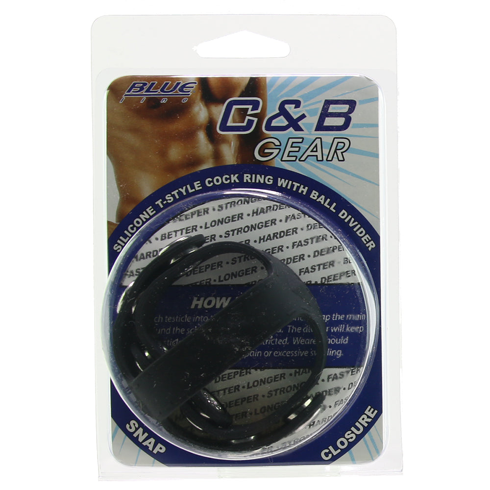 Blue Line T-Style Silicone Cock Ring: Maximize Firmness, Enhance Stamina & Intensify Orgasms
